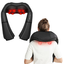 Load image into Gallery viewer, Brelley Massagegerät Nackenmassagegerät mit Wärme 3D Massage, Rückenmassagegerät um Muskelschmerzen zu Lindern, Nackenmassage PU Leder, Geschenke für Frauen, Männer, Vatertag Geschenk