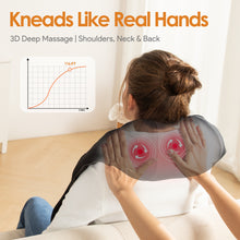Load image into Gallery viewer, Brelley Massagegerät Nackenmassagegerät mit Wärme 3D Massage, Rückenmassagegerät um Muskelschmerzen zu Lindern, Nackenmassage PU Leder, Geschenke für Frauen, Männer, Vatertag Geschenk
