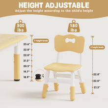 Load image into Gallery viewer, Kids Table and 6 Chairs Set, Height Adjustable Toddler Table and Chair Set, Graffiti Desktop, Classroom/Daycare/Home, Children Multi-Activity Table for Ages 2-8