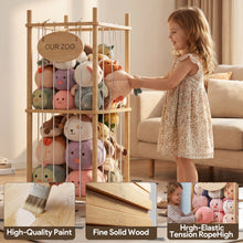 Load image into Gallery viewer, Brelley Stuffed Animal Storage Wood Toy Storage Organizer, Large Toy Chest Stuffed animal holder for Kids Nursery Playroom Bedroom