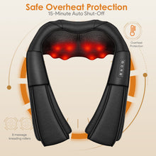 Load image into Gallery viewer, Brelley Massagegerät Nackenmassagegerät mit Wärme 3D Massage, Rückenmassagegerät um Muskelschmerzen zu Lindern, Nackenmassage PU Leder, Geschenke für Frauen, Männer, Vatertag Geschenk