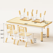 Load image into Gallery viewer, Kids Table and 4 Chairs Set, Height Adjustable Toddler Table and Chair Set, Graffiti Desktop, Non-Slip Legs, Max 300lbs, Children Multi-Activity Table for Ages 2-8