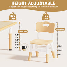 Load image into Gallery viewer, Kids Table and 4 Chairs Set, Height Adjustable Toddler Table and Chair Set, Graffiti Desktop, Non-Slip Legs, Max 300lbs, Children Multi-Activity Table for Ages 2-8