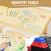Load image into Gallery viewer, Kids Table and 4 Chairs Set, Height Adjustable Toddler Table and Chair Set, Graffiti Desktop, Non-Slip Legs, Max 300lbs, Children Multi-Activity Table for Ages 2-8