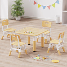 Load image into Gallery viewer, Kids Table and 4 Chairs Set, Height Adjustable Toddler Table and Chair Set, Graffiti Desktop, Classroom/Daycare/Home, Children Multi-Activity Table for Ages 2-8
