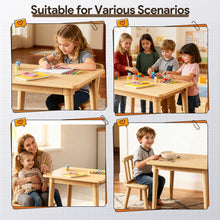 Load image into Gallery viewer, Brelley Solid Wood Kids Table and 2 Chairs Set, Toddler Desk 23.6" L x 19.7" W and Chair Set, Graffiti Desktop, Classroom/Daycare/Home, Children Multi-Activity Table for Ages 2-8
