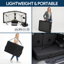 Load image into Gallery viewer, Brelley 2-Fold Aluminum Adjustable Massage Table Portable 22.8" W Black, Aluminum Frame Adjustable Height, with Side Pocket &amp; Carrying Bag, Esthetician Spa Facial Tattoo Bed, 490Lbs Load Capacity
