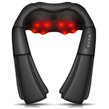 Load image into Gallery viewer, Brelley Massagegerät Nackenmassagegerät mit Wärme 3D Massage, Rückenmassagegerät um Muskelschmerzen zu Lindern, Nackenmassage PU Leder, Geschenke für Frauen, Männer, Vatertag Geschenk
