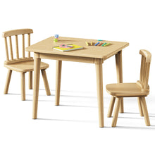 Load image into Gallery viewer, Brelley Solid Wood Kids Table and 2 Chairs Set, Toddler Desk 23.6" L x 19.7" W and Chair Set, Graffiti Desktop, Classroom/Daycare/Home, Children Multi-Activity Table for Ages 2-8
