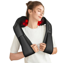 Load image into Gallery viewer, Brelley Massagegerät Nackenmassagegerät mit Wärme 3D Massage, Rückenmassagegerät um Muskelschmerzen zu Lindern, Nackenmassage PU Leder, Geschenke für Frauen, Männer, Vatertag Geschenk

