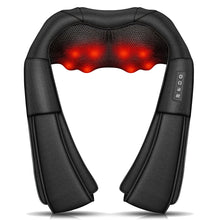 Load image into Gallery viewer, Brelley Massagegerät Nackenmassagegerät mit Wärme 3D Massage, Rückenmassagegerät um Muskelschmerzen zu Lindern, Nackenmassage PU Leder, Geschenke für Frauen, Männer, Vatertag Geschenk
