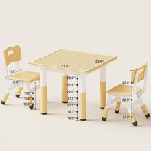 Load image into Gallery viewer, Brelley Kids Table and 2 Chairs Set, Height Adjustable Toddler Desk and Chair Set, Graffiti Desktop, Classroom/Daycare/Home, Children Multi-Activity Table for Ages 3-8
