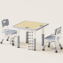 Load image into Gallery viewer, Brelley Kids Table and 2 Chairs Set, Height Adjustable Toddler Desk and Chair Set, Graffiti Desktop, Classroom/Daycare/Home, Children Multi-Activity Table for Ages 3-8
