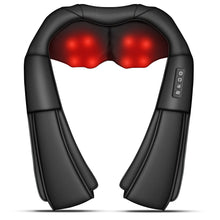 Load image into Gallery viewer, Brelley Massagegerät Nackenmassagegerät mit Wärme 3D Massage, Rückenmassagegerät um Muskelschmerzen zu Lindern, Nackenmassage PU Leder, Geschenke für Frauen, Männer, Vatertag Geschenk
