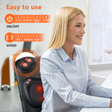 Load image into Gallery viewer, Shiatsu Massagegerät, Massagekissen für Nacken Schulter Rücken, Rückenmassagegerät mit rotierenden Massageköpfen mit Wärmefunktion für Büro Zuhause, Vatertag Geschenk
