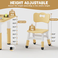 Load image into Gallery viewer, Brelley Kids Table and 2 Chairs Set, Height Adjustable Toddler Desk and Chair Set, Graffiti Desktop, Classroom/Daycare/Home, Children Multi-Activity Table for Ages 3-8
