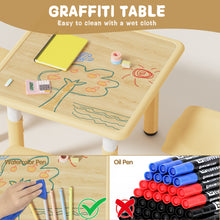 Load image into Gallery viewer, Kids Table and 4 Chairs Set, Height Adjustable Toddler Table and Chair Set, Graffiti Desktop, Classroom/Daycare/Home, Children Multi-Activity Table for Ages 2-8
