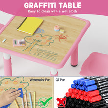 Load image into Gallery viewer, Brelley Kids Table and 2 Chairs Set, Height Adjustable Toddler Desk and Chair Set, Graffiti Desktop, Classroom/Daycare/Home, Children Multi-Activity Table for Ages 3-8

