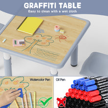 Load image into Gallery viewer, Brelley Kids Table and 2 Chairs Set, Height Adjustable Toddler Desk and Chair Set, Graffiti Desktop, Classroom/Daycare/Home, Children Multi-Activity Table for Ages 3-8
