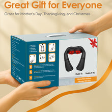 Load image into Gallery viewer, Brelley Massagegerät Nackenmassagegerät mit Wärme 3D Massage, Rückenmassagegerät um Muskelschmerzen zu Lindern, Nackenmassage PU Leder, Geschenke für Frauen, Männer, Vatertag Geschenk
