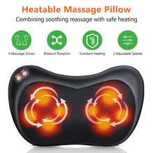 Load image into Gallery viewer, Shiatsu Massagegerät, Massagekissen für Nacken Schulter Rücken, Rückenmassagegerät mit rotierenden Massageköpfen mit Wärmefunktion für Büro Zuhause, Vatertag Geschenk
