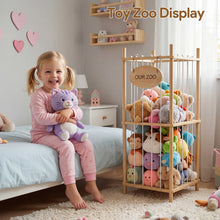 Load image into Gallery viewer, Brelley Stuffed Animal Storage Wood Toy Storage Organizer, Large Toy Chest Stuffed animal holder for Kids Nursery Playroom Bedroom
