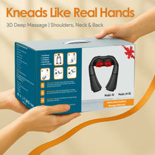 Load image into Gallery viewer, Brelley Massagegerät Nackenmassagegerät mit Wärme 3D Massage, Rückenmassagegerät um Muskelschmerzen zu Lindern, Nackenmassage PU Leder, Geschenke für Frauen, Männer, Vatertag Geschenk
