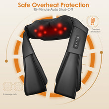 Load image into Gallery viewer, Brelley Massagegerät Nackenmassagegerät mit Wärme 3D Massage, Rückenmassagegerät um Muskelschmerzen zu Lindern, Nackenmassage PU Leder, Geschenke für Frauen, Männer, Vatertag Geschenk
