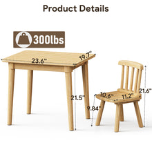 Load image into Gallery viewer, Brelley Solid Wood Kids Table and 2 Chairs Set, Toddler Desk 23.6" L x 19.7" W and Chair Set, Graffiti Desktop, Classroom/Daycare/Home, Children Multi-Activity Table for Ages 2-8
