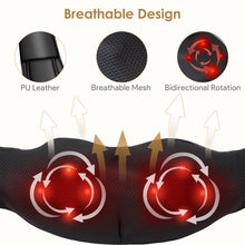 Load image into Gallery viewer, Brelley Massagegerät Nackenmassagegerät mit Wärme 3D Massage, Rückenmassagegerät um Muskelschmerzen zu Lindern, Nackenmassage PU Leder, Geschenke für Frauen, Männer, Vatertag Geschenk
