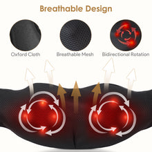Load image into Gallery viewer, Brelley Massagegerät Nackenmassagegerät mit Wärme 3D Massage, Rückenmassagegerät um Muskelschmerzen zu Lindern, Nackenmassage PU Leder, Geschenke für Frauen, Männer, Vatertag Geschenk
