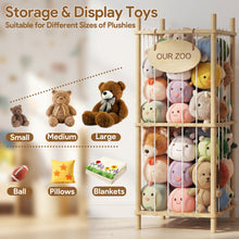 Load image into Gallery viewer, Brelley Stuffed Animal Storage Wood Toy Storage Organizer, Large Toy Chest Stuffed animal holder for Kids Nursery Playroom Bedroom
