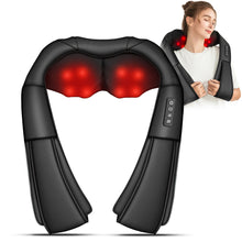 Load image into Gallery viewer, Brelley Massagegerät Nackenmassagegerät mit Wärme 3D Massage, Rückenmassagegerät um Muskelschmerzen zu Lindern, Nackenmassage PU Leder, Geschenke für Frauen, Männer, Vatertag Geschenk

